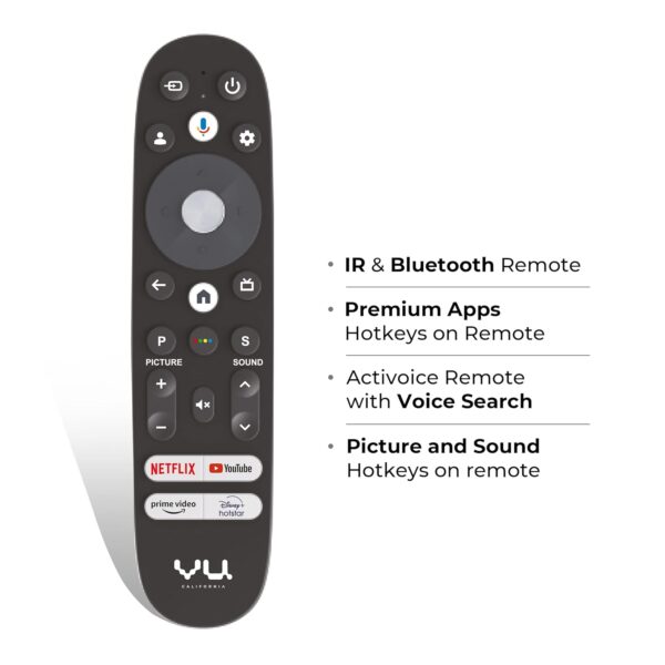 Vu 126cm (50 inches) Vibe Series QLED Google TV 50VIBE24 4K Ultra HD (Black) - Image 5