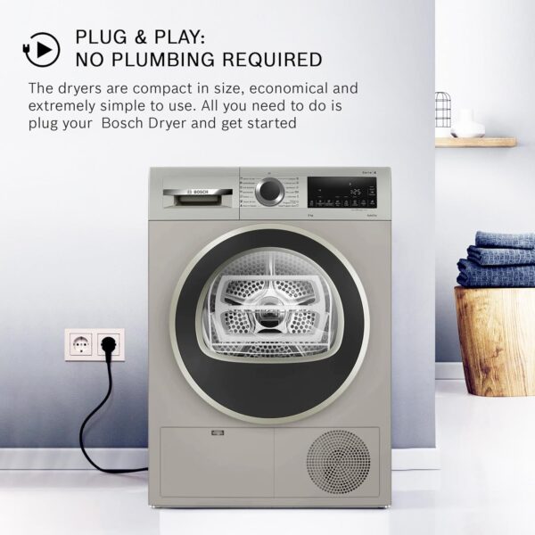 Bosch 9 kg Fully Automatic Front load Condenser Tumble Dryer WPG24108IN, Silver, Inbuilt Heater) - Image 4