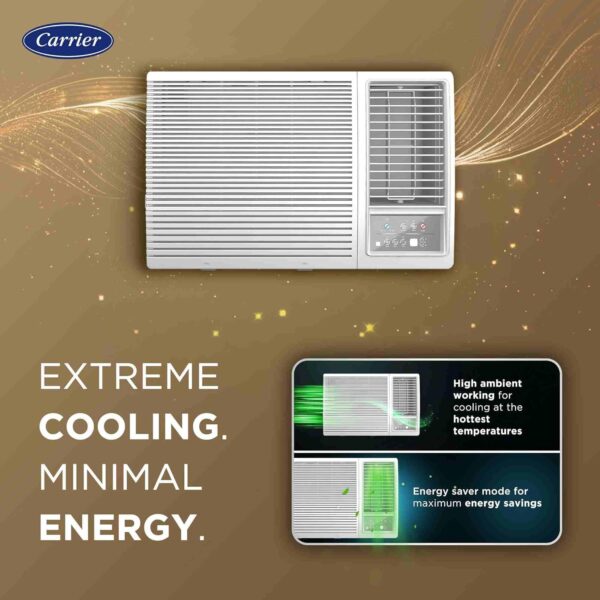 Carrier 1.5 Ton 5 Star 19K Estrella FXI (M) Inverter Window AC, R32 Refrigerant, WRAC, High Energy Efficiency, White - Image 3