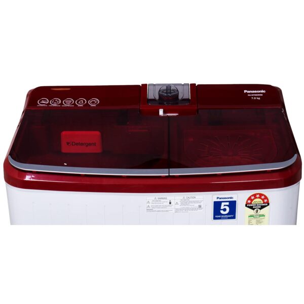 Panasonic 7 kg 5 Star Semi-Automatic Top Loading Washing Machine with Powerful Motor (NA-W70B5RRB, Red, Active Foam System) - Image 3