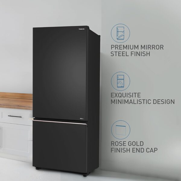 Panasonic 400L 2 Star Prime Convertible 6-Stage Smart Inverter Frost-Free Double Door Bottom Mount Refrigerator (NR- BK415BQKN, Diamond Black,Jumbo Fresh Vegetable Basket,Net Capacity 357L) - Image 2