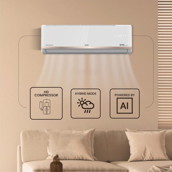 IFB 2025 Model Silver Star Series 2 Ton 3 Star Split AC with HD Compressor, AI, Dual Gold Fin, Nano Tek Coating & 8-in-1 Flexi Mode – White (CI223SS32RGN1, Copper Condenser) - Image 4