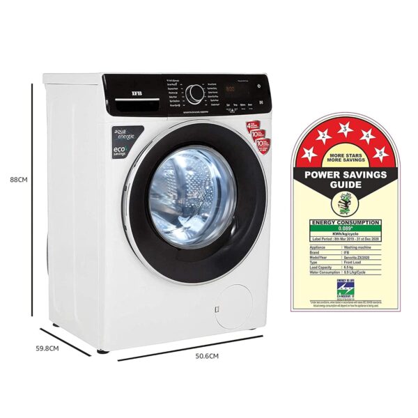 IFB 6.5 Kg 5 Star Fully-Automatic Front Loading Washing Machine Appliance (SENORITA ZX, White, In built heater, Ball Valve Technology) - Image 5