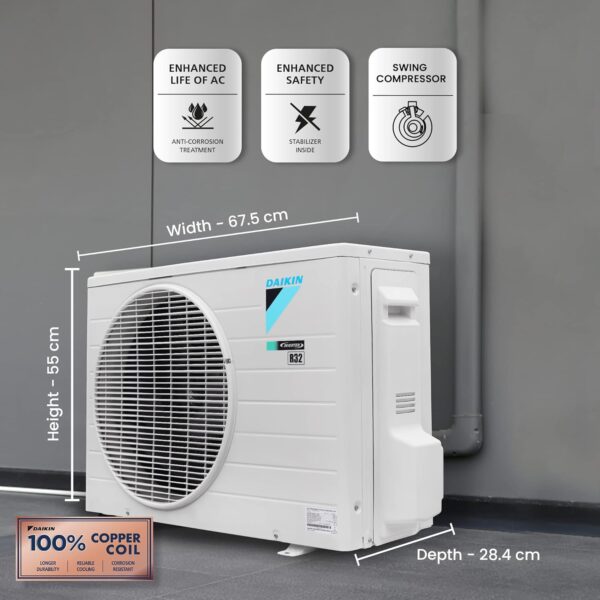 Daikin 1 Ton 5 Star Inverter Split AC (Copper, PM 2.5 Filter, FTKR35U, White) - Image 2