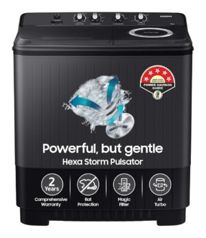 Samsung 11.5 Kg Semi-Automatic Top Load Washing Machine Appliance (WT11A4260GD/TL,Dark Gray)