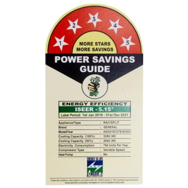 O-General 1.5 Ton 5 Star EFFICIENT & TROPICAL INVERTER Split Air Conditioner - White (ASGG18CGTB-B, Copper Condenser) - Image 6