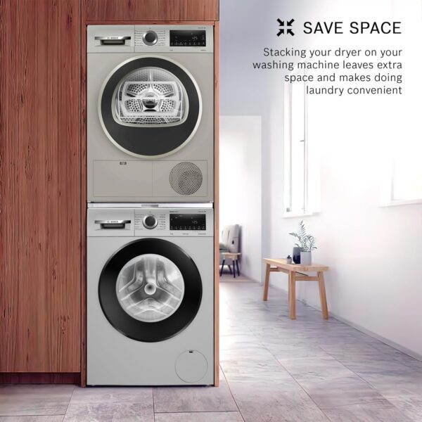 Bosch 9 kg Fully Automatic Front load Condenser Tumble Dryer WPG24108IN, Silver, Inbuilt Heater) - Image 9