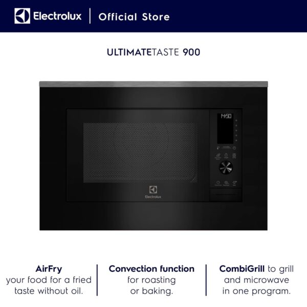 Electrolux 30L 60cm Built-In Combination Microwave Oven with 14 Functions, UltimateTaste 900, Black, Glass, EMSB30XCF - Image 4