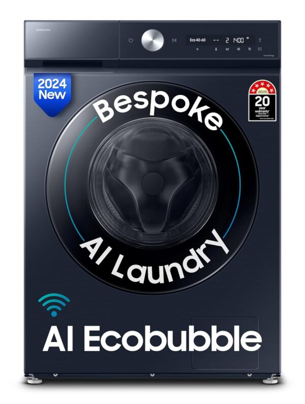 Samsung 12 kg, 5 Star, Super Speed, Wi-Fi, Hygiene Steam with Inbuilt Heater, Digital Inverter, Fully-Automatic Front Load Washing Machine (WW12DG5B24ASTL, Navy) - Image 5
