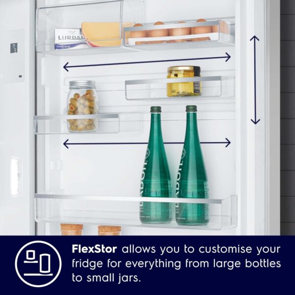 Electrolux 461L Frost Free Inverter Double Door Refrigerator, Top Freezer, TasteLockAuto & TasteGuard Technology, Arctic Silver Steel, UltimateTaste 500, ETB4600C-A - Image 3