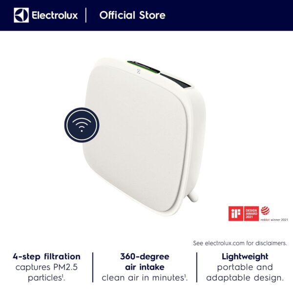 Electrolux Well A5 Air Purifier for home with HEPA13 Filter that removes 99.99% of Bacteria, Virus and Filters up to PM 0.003 (3nm) particles, Wall Mountable, AQI, Low Noise, WiFi, Filter Life of up to 5000 Hrs, White (WA51-305WT) - Image 6