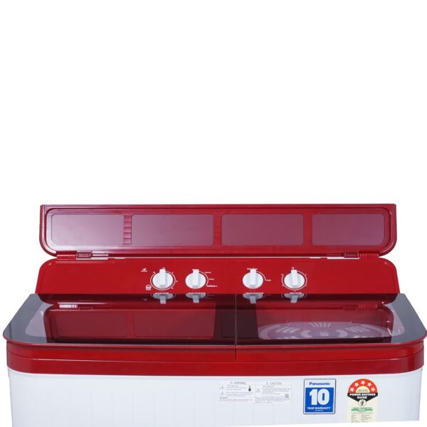 Panasonic 12 kg 5 Star Semi-Automatic Glass Lid Top Loading Washing Machine with Powerful Motor (NA-W120H6RRB, Red, Active Foam System) - Image 4
