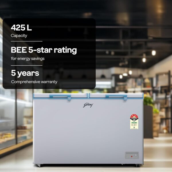Godrej 405 L Double Door Convertible Deep Freezer (DH ESNCH 425E 2HCNP RW, White) - Image 5
