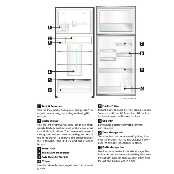 Electrolux 461L Frost Free Inverter Double Door Refrigerator, Top Freezer, TasteLockAuto & TasteGuard Technology, Arctic Silver Steel, UltimateTaste 500, ETB4600C-A - Image 5