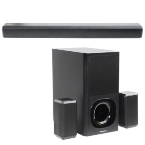 Panasonic SC-HTS400GWK 5.1 Ch Sound Bar with 3D Surround Sound 400W Dolby Digital Plus Tpuch Control (150W+50W*3,& 50W*2),BT 5.3, USB,HDMI ARC,Optical,Aux with Remote Control &Display