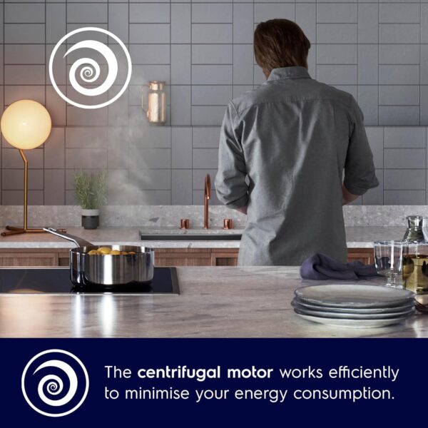 Electrolux 60cm Straight Glass Chimney for up to 180 sqft Kitchen, AutoClean, UltimateTaste 500, Black, ECC6681G - Image 5