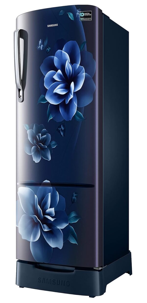 Samsung 246L 3 Star Inverter Direct-Cool Single Door Refrigerator Appliance (RR26C3893CU/HL,Camellia Blue) Base Stand Drawer - Image 5