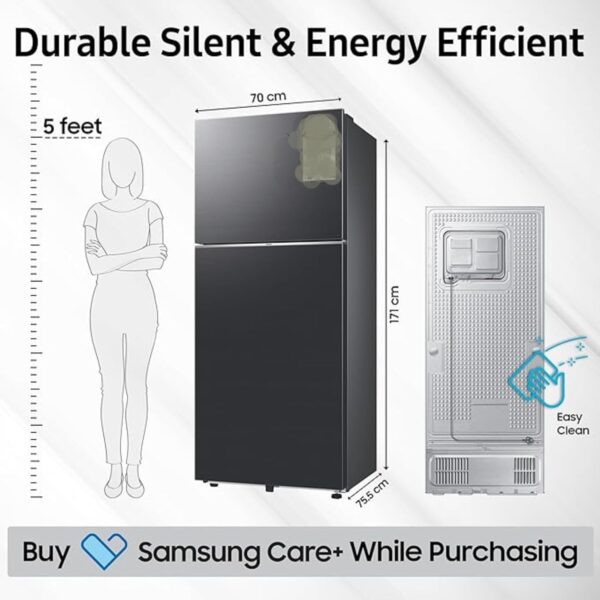 Samsung 396 L, 2 Star, Convertible 5-in-1, Digital Inverter, Frost Free Double Door, Bespoke AI WiFi Enabled Refrigerator (RT41DG6A2BB1, Black Matte, 2025 Model) - Image 7