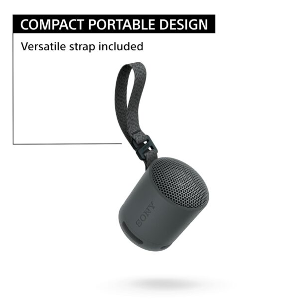 Sony SRS-XB100 Wireless Bluetooth Portable Lightweight Super-Compact Travel Speaker, Extra-Durable IP67 Waterproof & Dustproof, 16 Hrs Batt, Versatile Strap, Extra Bass & Hands-Free Calling-Black - Image 11