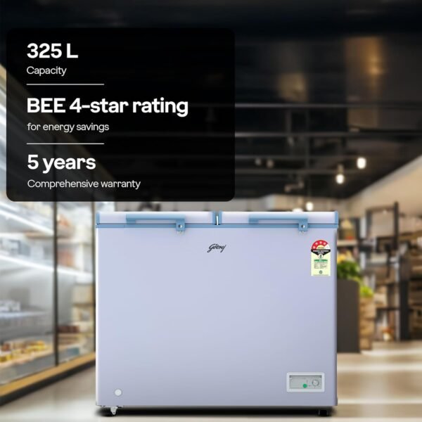 Godrej 302 L Double Door Convertible Deep Freezer (DH ESNCH 325D 2HCNP RW, White) - Image 5