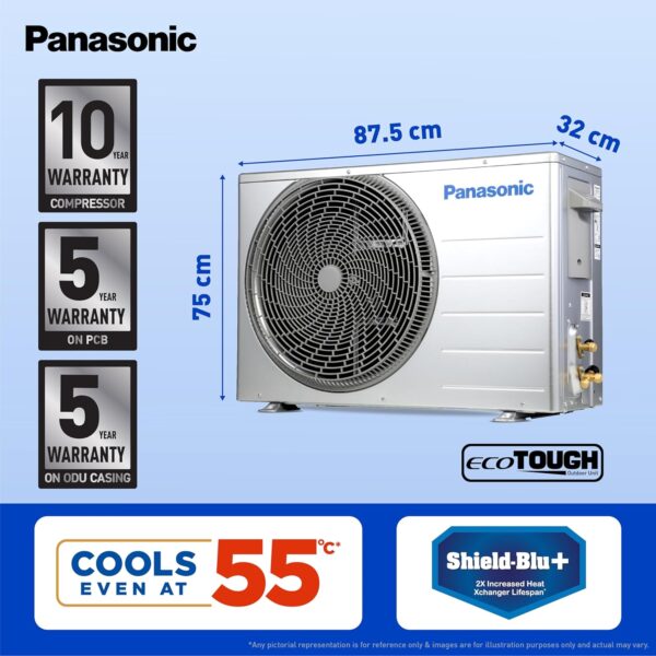 Panasonic 2.2 Ton 4 Star Premium Wi-Fi Inverter Smart Split AC(55 Deg. C Operation, Copper Condenser, 7in1 Convertible, True AI, 4-Way Swing, PM 0.1 Filter, CS/CU-QU26BKYFM, 2025 Model, White) - Image 6