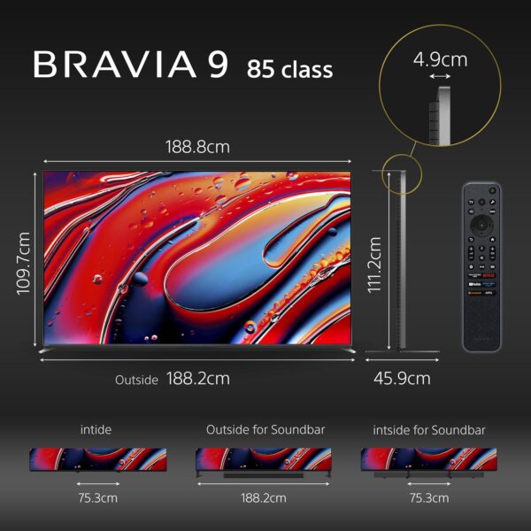 Sony BRAVIA 9 Series 215 cm (85 inches) 4K Ultra HD AI Smart Mini LED Google TV K-85XR90 (Black) - Image 21