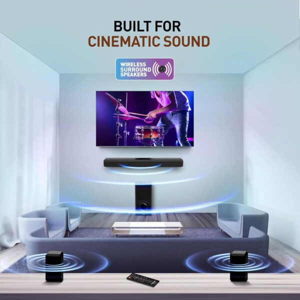SC-HTS600GWK 5.1 Ch Sound Bar With 3D Surround Sound 600W With Wireless Surround Speakers Dolby Digital plus Tpuch Control (250W+70*5W),BT 5.3, USB,HDMI ARC,Optical,Aux With Remote Control &Display - Image 5