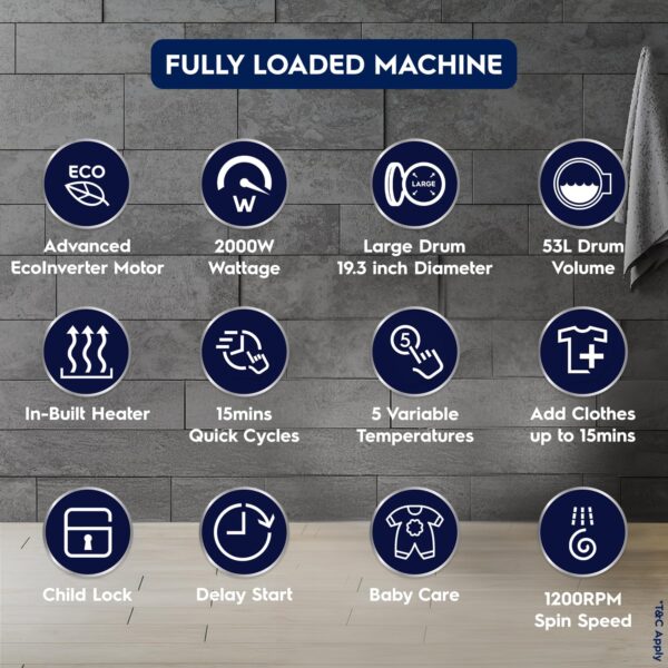 Electrolux 8kg 5 Star Fully Automatic Front Load Washing Machine with UltraMix, Full Load Vapour Wash for Sustainable Clothing, Hygienic Care, EcoInverter, Dark Silver, UltimateCare 500, EWF8024R5SB - Image 9