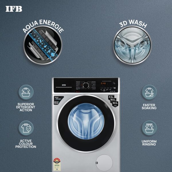 IFB 7 Kg 5 Star Front Load Washing Machine 2X Power Steam (ELITE ZSS 7012, Silver, In-built Heater, 4 years Comprehensive Warranty) - Image 4