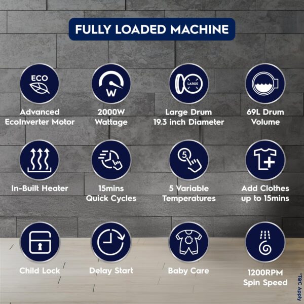 Electrolux 9kg 5 Star Fully Automatic Front Load Washing Machine with UltraMix, Full Load Vapour Wash for Sustainable Clothing, Hygienic Care, EcoInverter, Dark Silver, UltimateCare 500, EWF9024R5SB - Image 9