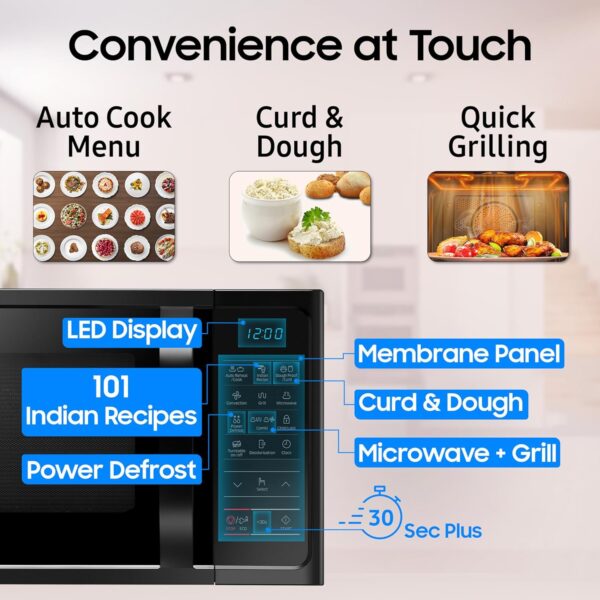 Samsung 28L, Convection Microwave Oven with Curd Making(MC28A5013AK/TL, Black, 10 Yr warranty) - Image 7