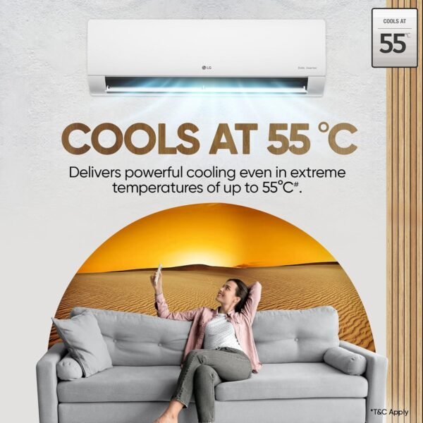LG 1.5 Ton 3 Star Hot & Cold, DUAL Inverter Split AC (Copper, Convertible 5-in-1, VIRAAT Mode, 4 Way Swing, HD Filter with Anti-Virus Protection, US-H18VNXE, White) - Image 11