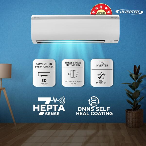 Daikin 1.8 Ton 2 Star Fixed Speed Split AC (Copper, Anti Bacterial Filter, FTE60U, White) - Image 4