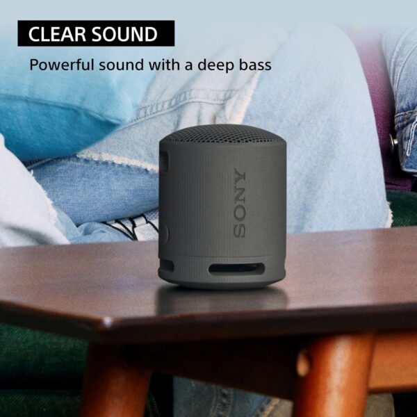 Sony SRS-XB100 Wireless Bluetooth Portable Lightweight Super-Compact Travel Speaker, Extra-Durable IP67 Waterproof & Dustproof, 16 Hrs Batt, Versatile Strap, Extra Bass & Hands-Free Calling-Black - Image 10