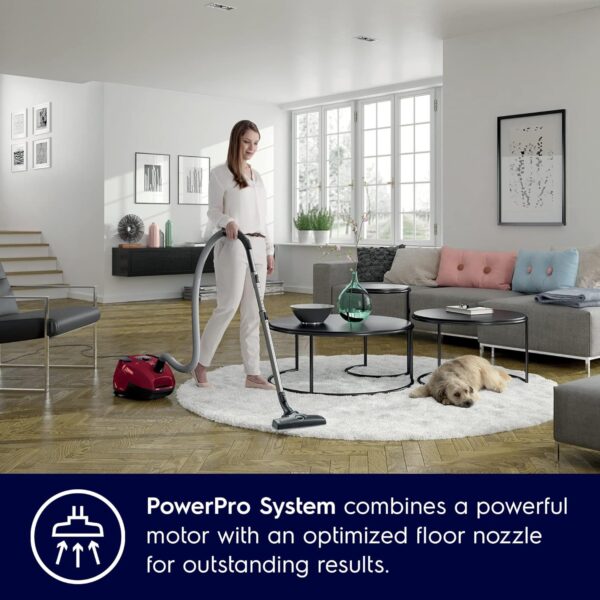 Electrolux Silent Performer Canister Vacuum Cleaner for Home, 2000 W, Combination Crevice Dust Pro Nozzle, 16A Plug, Power Pro System, Ergo Shock Bumper Technology, Chilli Red, ZSP2320T - Image 4