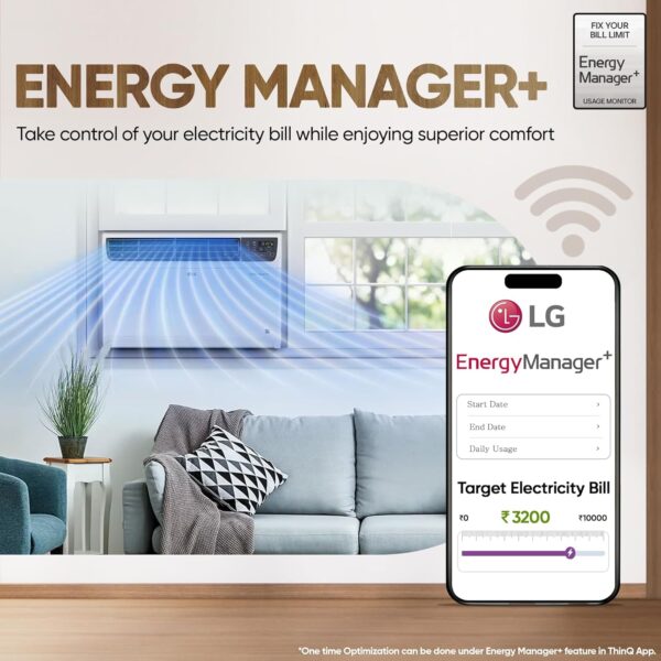 LG 1.5 Ton 3 Star Wi-Fi DUAL Inverter Window AC (Copper, Convertible 4-in-1 cooling, 4 Way Air Swing, HD Filter, UW-Q18WWXA, White) - Image 8