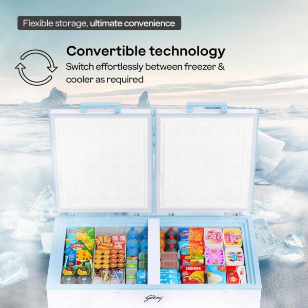 Godrej 405 L Double Door Convertible Deep Freezer (DH ESNCH 425E 2HCNP RW, White) - Image 7