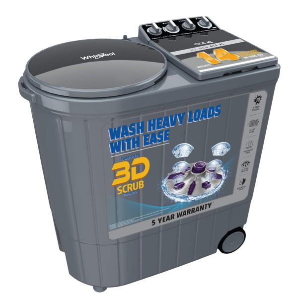 Whirlpool 9 Kg 5 Star Ace XL Semi-Automatic Top Loading Washing Machine (ACE XL 9, Graphite Grey, 3D Scrub Technology) - Image 10