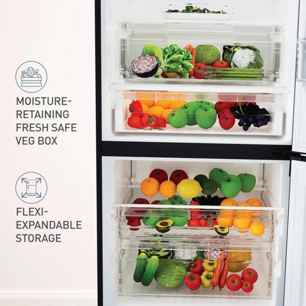 Panasonic 400L 2 Star Prime Convertible 6-Stage Smart Inverter Frost-Free Double Door Bottom Mount Refrigerator (NR- BK415BQKN, Diamond Black,Jumbo Fresh Vegetable Basket,Net Capacity 357L) - Image 6