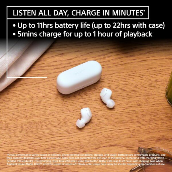 Sony WF-C510 Wireless Bluetooth Earbuds with Mic, TWS, in Ear, Ambient Sound Mode, Small and Comfortable, IPX4, Quick Charge, Multipoint Connectivity, Customized EQ, Up to 22 Hours Battery- Black - Image 9