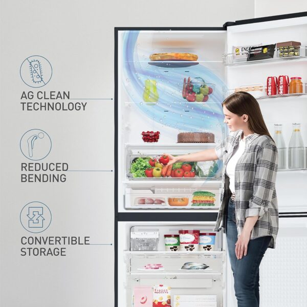 Panasonic 400L 2 Star Prime Convertible 6-Stage Smart Inverter Frost-Free Double Door Bottom Mount Refrigerator (NR- BK415BQKN, Diamond Black,Jumbo Fresh Vegetable Basket,Net Capacity 357L) - Image 7
