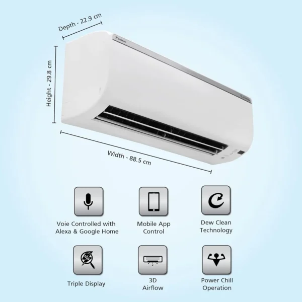 Daikin 1.5 Ton 5 Star Inverter Split AC (Copper, PM 2.5 Filter, FTKR50UV16U, White) - Image 2