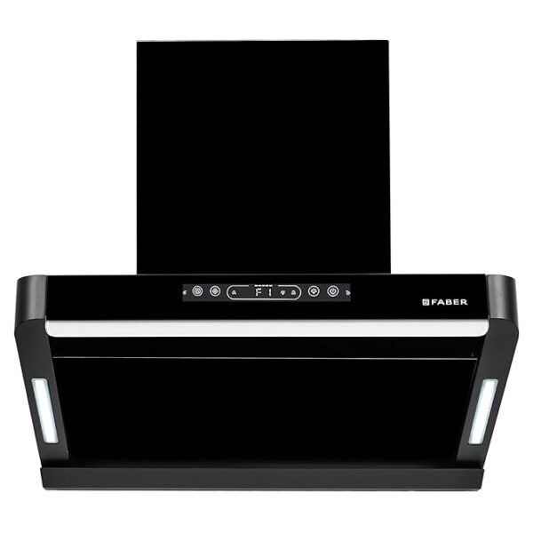 Faber Pinnacle 60cm 1500m³/hr Autoclean Chimney|Digital Display|Filterless|Slant Body|T-Shape Panel|Touch+Gesture|12Yr on Motor,5Yr Comprehensive Warranty by Faber|Hood Pinnacle FL HC BK 60,Matt Black