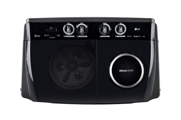 LG 11.5Kg Semi Automatic Top Load Washing Machine, Roller Jet Pulsator + Soak, Full Black , P115ASLAZ - Image 3