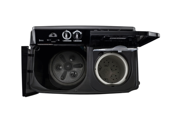LG 11.5Kg Semi Automatic Top Load Washing Machine, Roller Jet Pulsator + Soak, Full Black , P115ASLAZ - Image 4