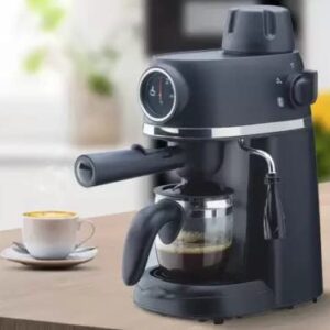 Europa 4 Cups Fully Automatic Coffee Maker (Makes Espresso, Milk Frothing Steam Nozzle with Thermo Dial, 350014, Black)