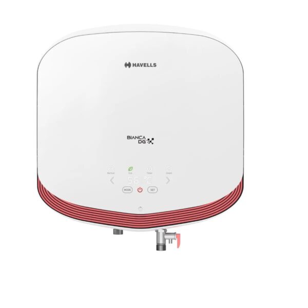 Havells Bianca DG 15L Storage Water Heater, 2000W, 5 Star, Digital Display, Remote Control with Remote 7 Years Tank Warranty (White, 15 Liter)