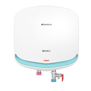 Havells Bianca 3 Litre Instant Water Heater(Geyser)| Bi Color LED IndicatorGlass Coated Anti-Rust Tank|Heavy Duty 3 Pin moulded Plug Top|Warranty: 5 Year on Inner Tank & 3 Year on element (White Blue)