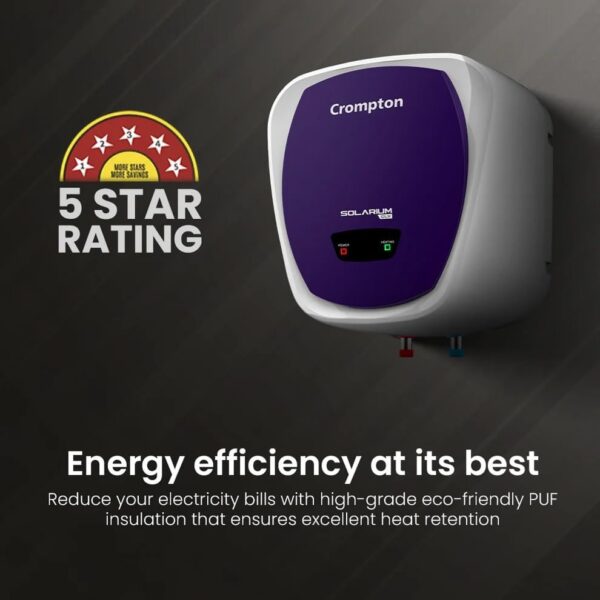 Crompton Solarium CLX 15-L 5 Star Rated Storage Water Heater (Geyser) with Free Installation and Connection Pipes ASWH-4915(Blue and White) - Image 6