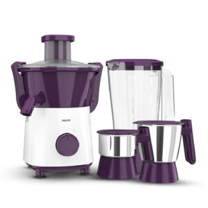 PHILIPS Hl7568/01 500 Watts Juicer Mixer Grinder With 3 Jars And Xl Feeding Tube, Quick And Easy Assembly